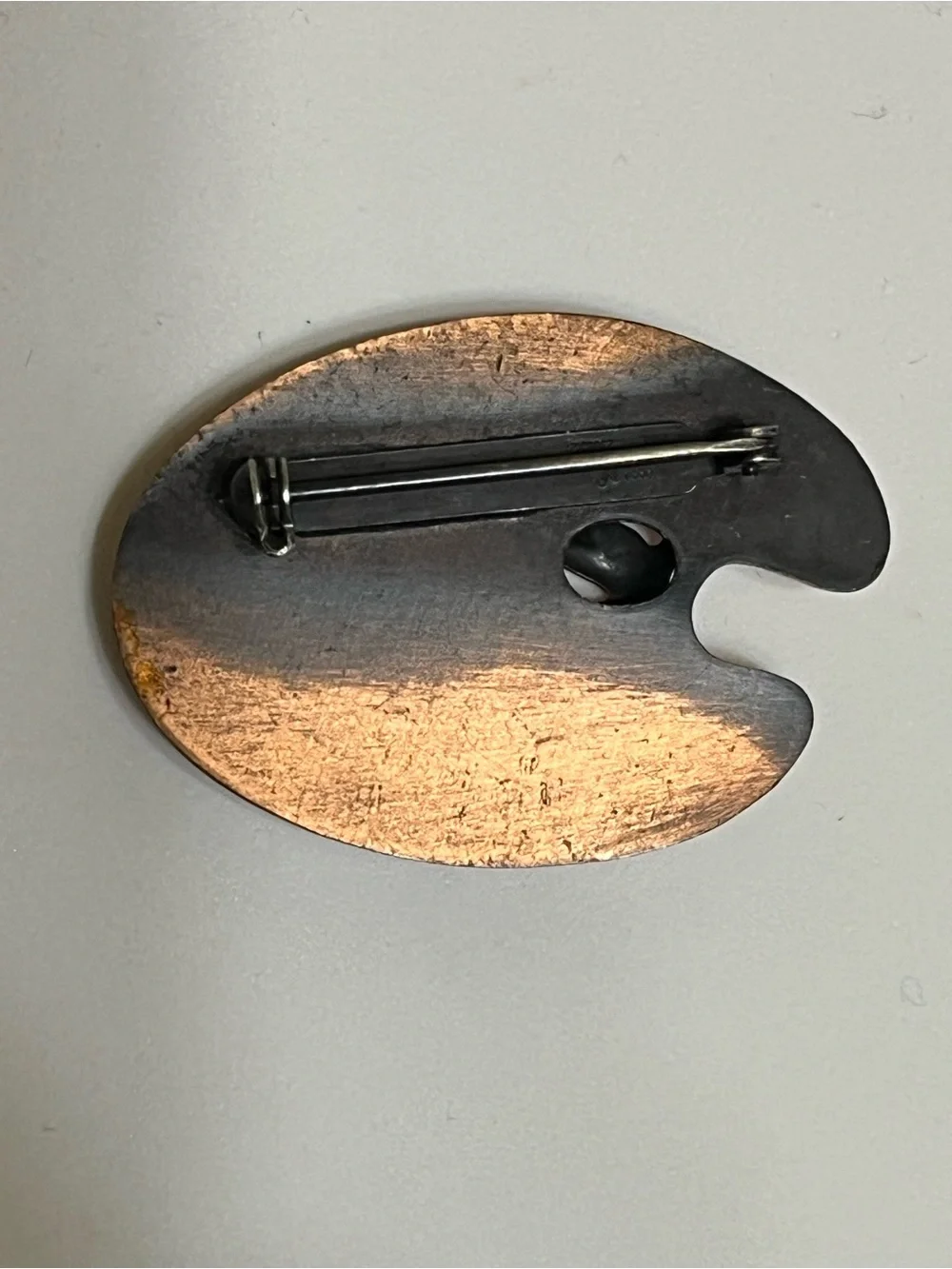 Vintage Copper Comedy Tragedy Brooch